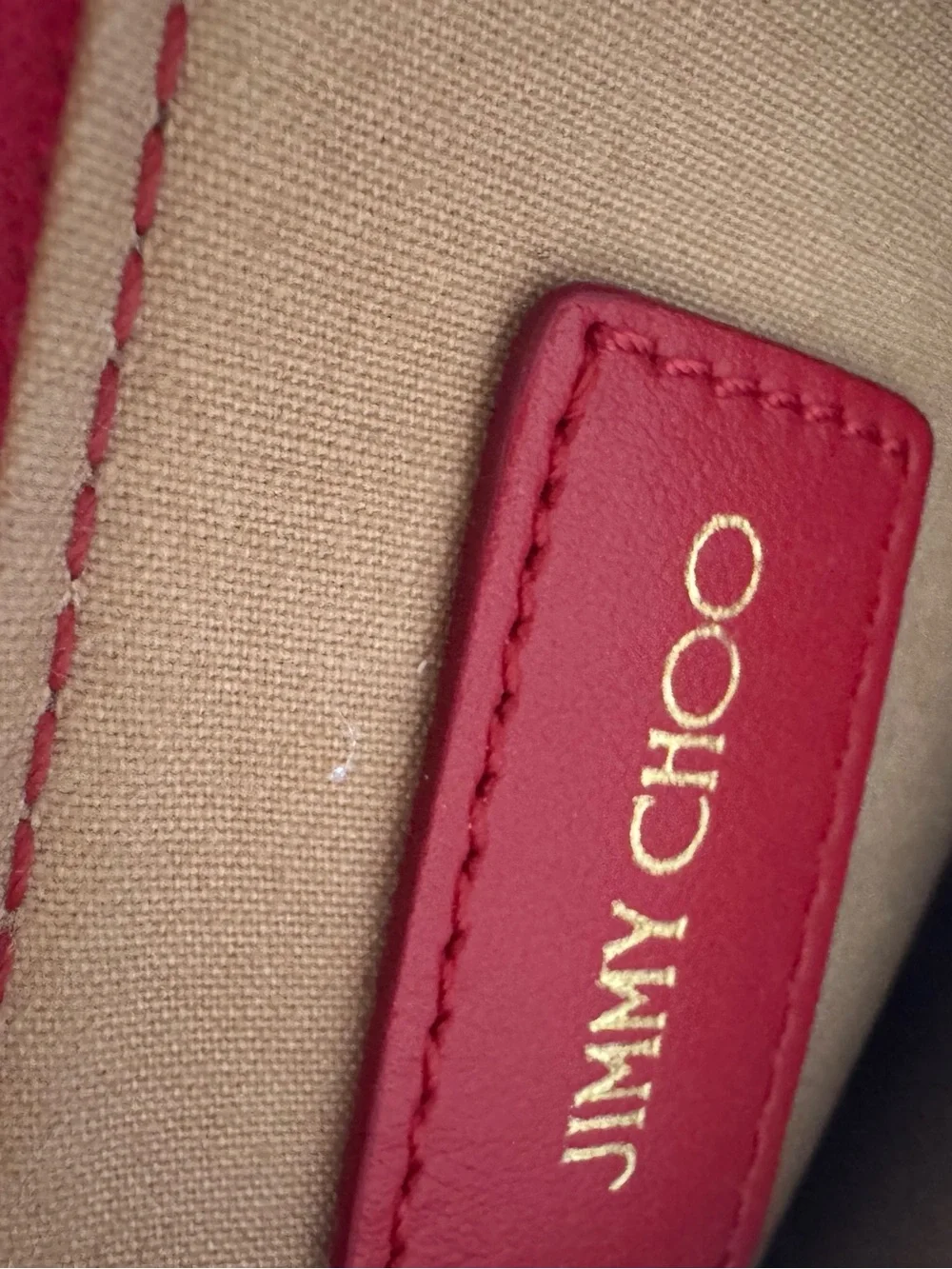 Jimmy Choo Red Leather Zip Around Coin Purse Card Case Tassel